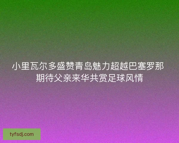 小里瓦尔多盛赞青岛魅力超越巴塞罗那 期待父亲来华共赏足球风情